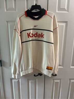 Reebok x Kodak Cream Crewneck with Red and Black Accents